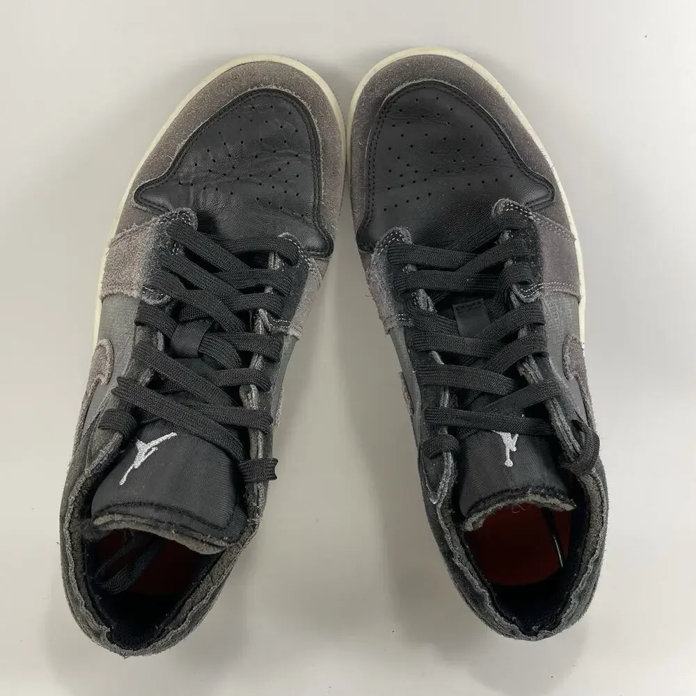 Jordan 1 Low Craft Inside Out Black Suede Mens Size 7 Casual Classic Lace Up